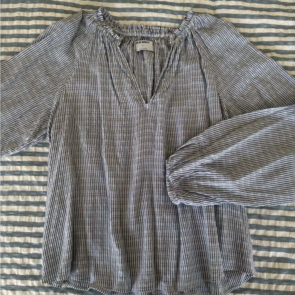 NWT old navy long sleeve striped blouse top